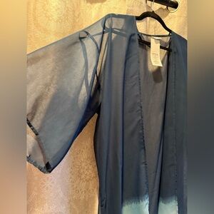 NWT* Sheer Blue ombré Kimono Cardigan swimsuit cover up women’s one size